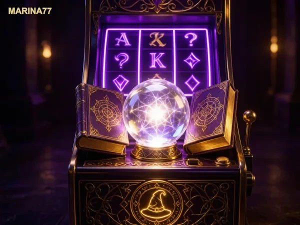 Mesin slot penyihir dengan bola kristal bercahaya