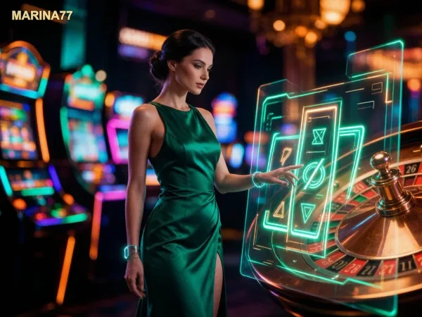 Antarmuka roulette digital dengan tampilan holografis